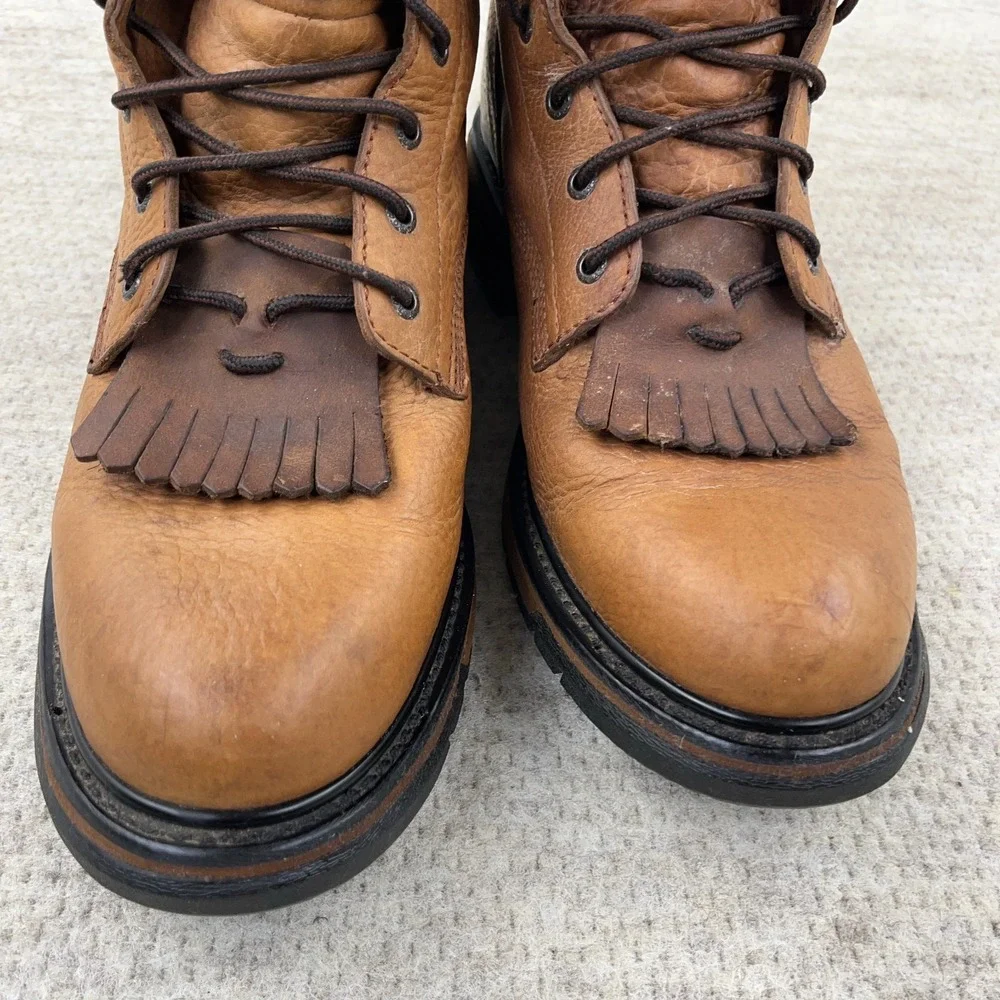 Rocky Ride Mens Boots 14 M Brown Leather Soft Toe Lace‎ Up Waterproof Work